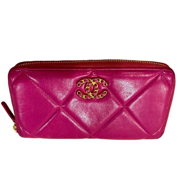 CHANEL Long Wallet Matelasse 19 Lambskin Pink Gold Hardware - Picture 2 of 11